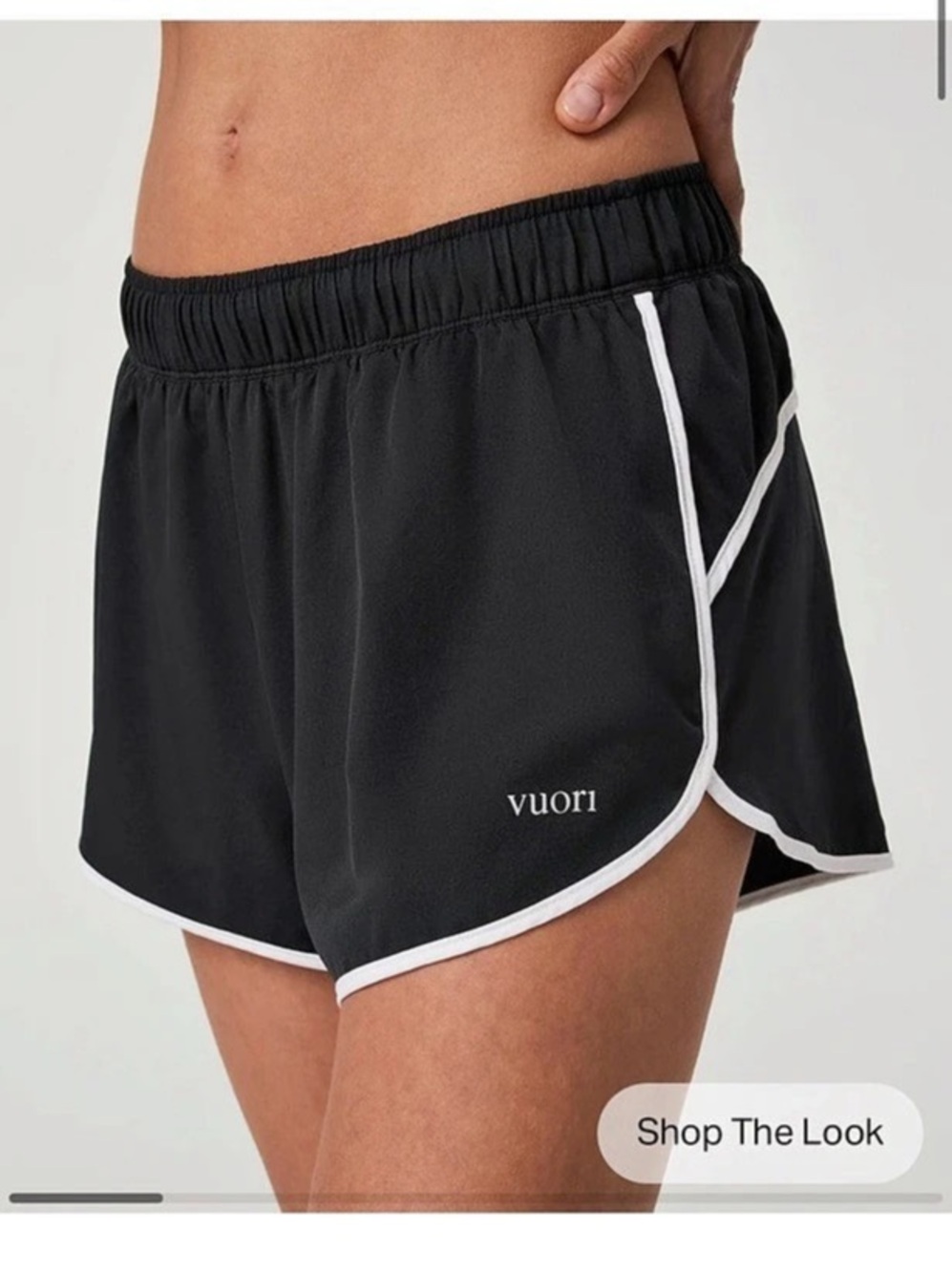 Vuori Clementine Retro Short 2.5" Athletic Shorts in Black & White Size XS
